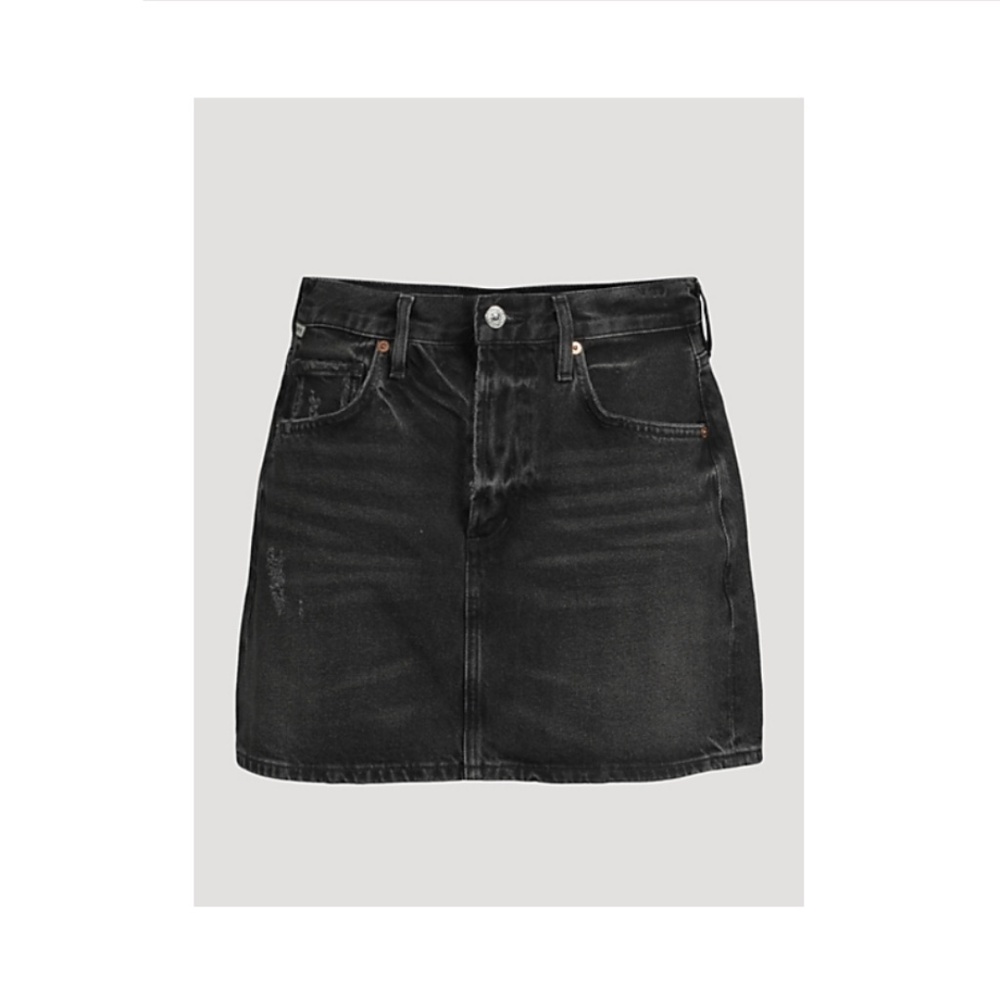 Aritzia CITIZENS OF HUMANITY Beatnik Denim Mini Skirt in Trumpet Jean Black
